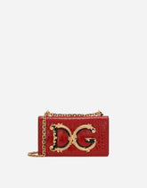 Crocodile-print calfskin DG girls cell phone bag - | Dolce & Gabbana
