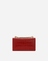 Crocodile-print calfskin DG girls cell phone bag - | Dolce & Gabbana