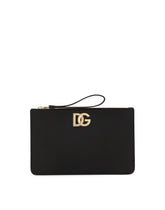 Calfskin clutch with DG logo - | Dolce & Gabbana