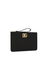 Calfskin clutch with DG logo - | Dolce & Gabbana