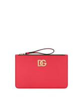 Calfskin clutch with DG logo - | Dolce & Gabbana