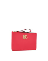 Calfskin clutch with DG logo - | Dolce & Gabbana