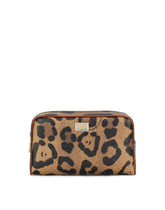 Leo crepe toiletry bag with branded tag - | Dolce & Gabbana