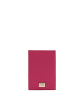Dauphine calfskin passport holder with plate - | Dolce & Gabbana