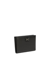 Small calfskin wallet with branded plate - | Dolce & Gabbana