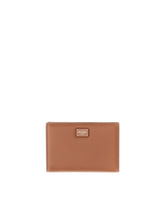 Small calfskin wallet with branded plate - | Dolce & Gabbana