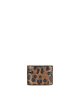 Dauphine calfskin airpods pro case with leopard print and plate - | Dolce & Gabbana