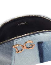 Patchwork denim make-up bag with baroque DG logo - | Dolce & Gabbana