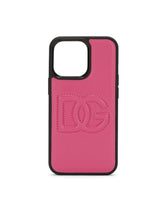 Calfskin iPhone 13 Pro cover with DG logo - | Dolce & Gabbana