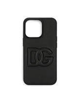 Calfskin iPhone 13 Pro cover with DG logo - | Dolce & Gabbana