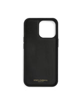 Calfskin iPhone 13 Pro cover with DG logo - | Dolce & Gabbana
