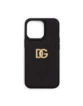 Calfskin iPhone 13 Pro cover with DG logo - | Dolce & Gabbana