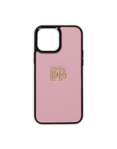 Calfskin iPhone 13 Pro Max cover with DG logo - | Dolce & Gabbana
