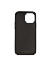 Calfskin iPhone 13 Pro Max cover with DG logo - | Dolce & Gabbana
