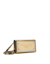 Phone bag with branded maxi-plate - | Dolce & Gabbana