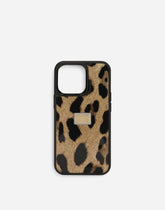 Leopard-print polished calfskin iPhone 14 Pro cover - | Dolce & Gabbana