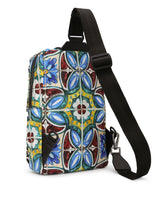SICILIA DNA BACKPACK IN NYLON WITH MAIOLICA PRINT - | Dolce & Gabbana