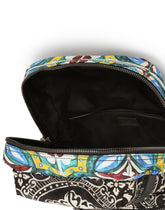 SICILIA DNA BACKPACK IN NYLON WITH MAIOLICA PRINT - | Dolce & Gabbana