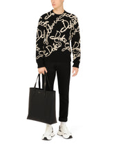 Calfskin Monreale shopping bag with heat-stamped logo - | Dolce & Gabbana