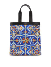 NYLON SICILIA DNA SHOPPER WITH MAJOLICA PRINT - | Dolce & Gabbana
