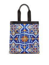 NYLON SICILIA DNA SHOPPER WITH MAJOLICA PRINT - | Dolce & Gabbana