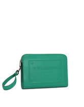 Small calfskin pouch with raised logo - | Dolce & Gabbana