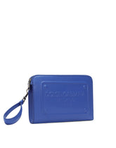 Small calfskin pouch with raised logo - | Dolce & Gabbana