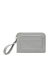 Small calfskin pouch with raised logo - | Dolce & Gabbana