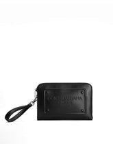 Small calfskin pouch with raised logo - | Dolce & Gabbana
