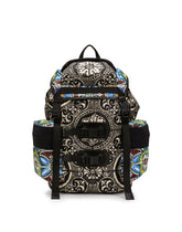NYLON BACKPACK WITH MAIOLICA PRINT - | Dolce & Gabbana