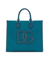 Canvas shopper with calfskin nappa details - | Dolce & Gabbana