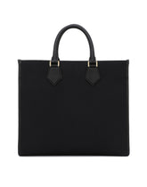 Canvas shopper with calfskin nappa details - | Dolce & Gabbana
