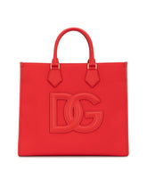 Canvas shopper with calfskin nappa details - | Dolce & Gabbana