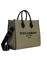 Large canvas shopper with logo - | Dolce & Gabbana