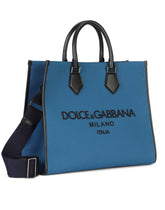 Large canvas shopper with logo - | Dolce & Gabbana