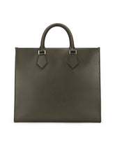 Large calfskin shopper with logo - | Dolce & Gabbana