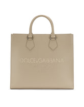 Large calfskin shopper with logo - | Dolce & Gabbana