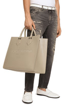 Large calfskin shopper with logo - | Dolce & Gabbana