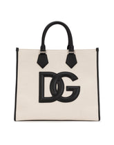 Canvas shopper with calfskin nappa details - | Dolce & Gabbana