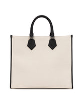 Canvas shopper with calfskin nappa details - | Dolce & Gabbana