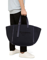Woven cotton rope shopper with logo embroidery - | Dolce & Gabbana