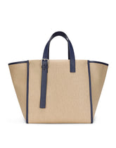 Herringbone canvas shopper with logo embroidery - | Dolce & Gabbana