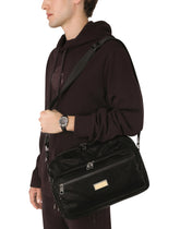 Nero Sicilia dna nylon messenger bag with branded tag - | Dolce & Gabbana