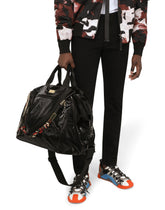 Nero Sicilia dna nylon travel bag with branded tag - | Dolce & Gabbana