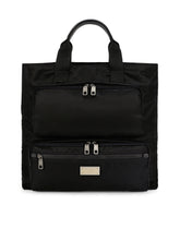 Nylon shopper with branded plate - | Dolce & Gabbana