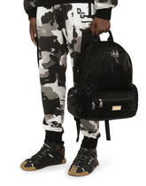 Nero Sicilia dna nylon backpack with branded tag - | Dolce & Gabbana