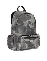 Camouflage-print nylon backpack with branded tag - | Dolce & Gabbana