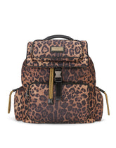 Leopard-print Sicily backpack in quilted nylon - | Dolce & Gabbana
