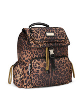 Leopard-print Sicily backpack in quilted nylon - | Dolce & Gabbana