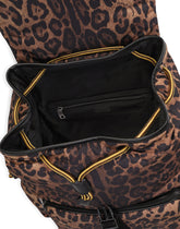Leopard-print Sicily backpack in quilted nylon - | Dolce & Gabbana